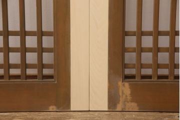 格子戸2枚をリペア&カスタム!設置場所に合わせてリサイズ。ガラスは全て取り外し、戸車を取り付け。(引き戸、建具)