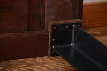 明治期の蔵戸をリペア&カスタム!取り外し可能なガラス天板と鉄脚を取り付けダイニングテーブルにリメイク。(6人掛け、4人掛け、作業台)