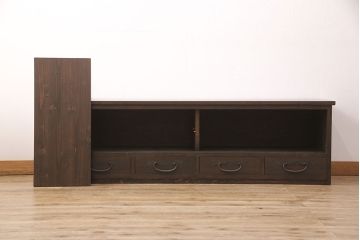 サイドボードをリペア&カスタム!ヒノキ無垢材を使用し棚板を新規製作。背面に穴あけ加工。(テレビ台、テレビボード、ローボード、収納棚、戸棚)