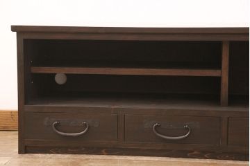サイドボードをリペア&カスタム!ヒノキ無垢材を使用し棚板を新規製作。背面に穴あけ加工。(テレビ台、テレビボード、ローボード、収納棚、戸棚)
