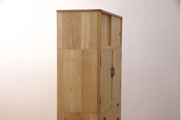 加茂桐箪笥をリペア&カスタム!台輪をカットし高さをリサイズ。蜜蝋ワックスで木地色仕上げ。(桐たんす、胴丸、総桐箪笥、衣装箪笥、着物箪笥、和タンス)