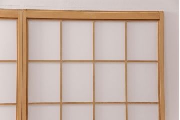雪見障子戸4枚をリペア&カスタム!高さと幅をリサイズし、障子はプラスチック障子紙に張り替え。(摺り上げ障子戸、引き戸、擦り上げ障子戸、擦上障子戸、建具)