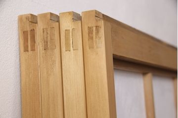 雪見障子戸4枚をリペア&カスタム!高さと幅をリサイズし、障子はプラスチック障子紙に張り替え。(摺り上げ障子戸、引き戸、擦り上げ障子戸、擦上障子戸、建具)