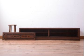 大正昭和初期の水屋箪笥をリペア&カスタム!天板を取り付け補強し、ローボードにリメイク。(テレビ台、テレビボード、収納棚、キャビネット)
