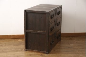 時代箪笥の見た目を変えずに綺麗にリペア!天板を張り替え、テレビ台として使えるよう補強。(和たんす、収納タンス、引き出し、チェスト)