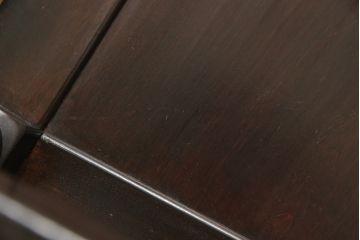 松本民芸家具のD型布張り椅子をリペア&カスタム!生地を張り替え、クッションを新規製作。木部は元の色味をベースに着色し仕上げ。(アームチェア、一人掛けソファ)