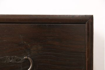箪笥ローボードをリペア&カスタム!天板と鉄脚を取り付け、本体はワントーン落ち着いた色味に着色し仕上げ。(ローチェスト、引き出し、タンス、収納たんす)