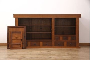 水屋箪笥サイドボードをリペア&カスタム!棚板を取り付け、全体を蜜蝋ワックスで仕上げ。(水屋箪笥、収納棚、キャビネット、戸棚)