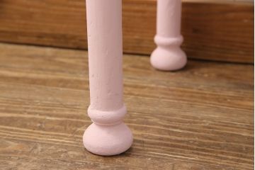アンティークケビントをリペア&カスタム!高品質リペアを施し、ピンクにペイントし仕上げ。(ガラスケース、ショーケース、飾り棚、陳列棚)