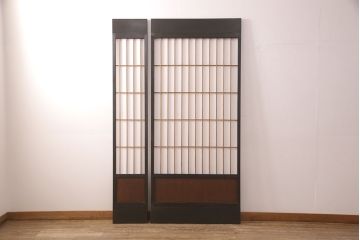 障子戸2枚セットをリペア&カスタム!高さと幅をリサイズし、親子扉のような仕様に。障子はプラスチック障子に張り替え。(引き戸)