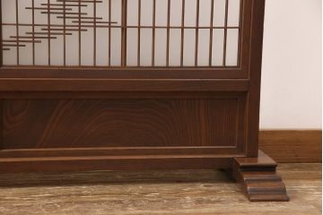 衝立をリペア&カスタム!破損していたガラスを新品のすりガラスに交換し、本体を着色・ワックスで仕上げ。(つい立て、建具、パーテーション)