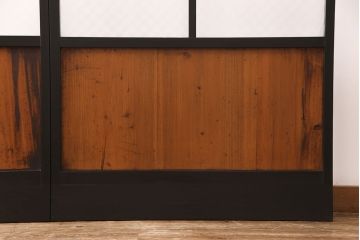 障子戸2枚をリペア&カスタム!ガラスを市松模様ガラスに、障子をプラスチック障子に交換。引き手と戸車を取り付け。(引き戸、ガラス帯戸)