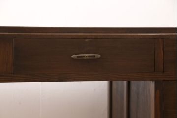 アンティーク片袖机の見た目を変えずに綺麗にリペア!欠損した部分を新材で修復。(ワークデスク、学習机)