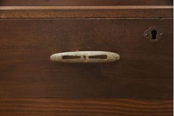 アンティーク片袖机の見た目を変えずに綺麗にリペア!欠損した部分を新材で修復。(ワークデスク、学習机)