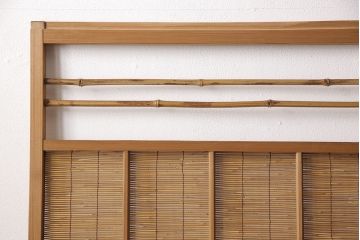 アンティーク御簾戸4枚セットをリペア&カスタム!高さをリサイズし、既存の鴨井・敷居で使えるよう加工。(建具、簀戸、夏障子)