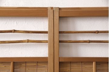 アンティーク御簾戸4枚セットをリペア&カスタム!高さをリサイズし、既存の鴨井・敷居で使えるよう加工。(建具、簀戸、夏障子)