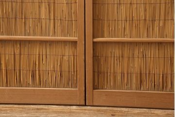 アンティーク御簾戸4枚セットをリペア&カスタム!高さをリサイズし、既存の鴨井・敷居で使えるよう加工。(建具、簀戸、夏障子)