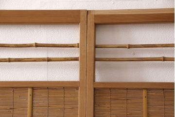 アンティーク御簾戸4枚セットをリペア&カスタム!高さをリサイズし、既存の鴨井・敷居で使えるよう加工。(建具、簀戸、夏障子)