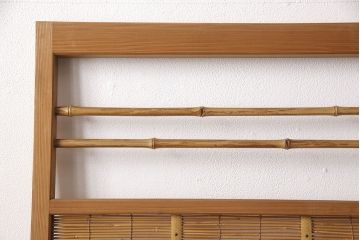 アンティーク御簾戸4枚セットをリペア&カスタム!高さをリサイズし、既存の鴨井・敷居で使えるよう加工。(建具、簀戸、夏障子)
