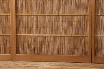 アンティーク御簾戸4枚セットをリペア&カスタム!高さをリサイズし、既存の鴨井・敷居で使えるよう加工。(建具、簀戸、夏障子)