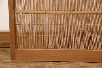アンティーク御簾戸4枚セットをリペア&カスタム!高さをリサイズし、既存の鴨井・敷居で使えるよう加工。(建具、簀戸、夏障子)