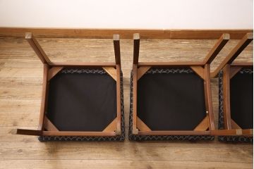 北欧ヴィンテージのダイニングチェア4脚をリペア&カスタム!座面を張り替え、脚をカット。(イス、チェア)