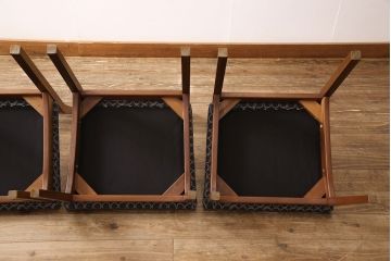 北欧ヴィンテージのダイニングチェア4脚をリペア&カスタム!座面を張り替え、脚をカット。(イス、チェア)