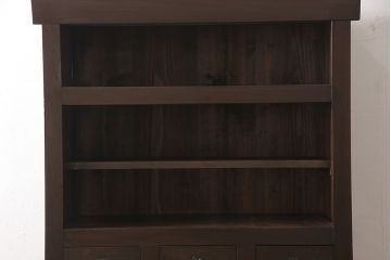 和製アンティークの水屋箪笥をリペア&カスタム!建具をモールガラス戸にリメイクし、内部は可動式の棚板を追加。(戸棚、キャビネット)