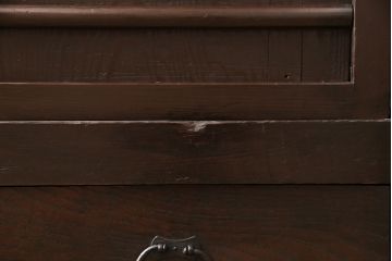 和製アンティークの水屋箪笥をリペア&カスタム!建具をモールガラス戸にリメイクし、内部は可動式の棚板を追加。(戸棚、キャビネット)