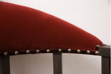回転イスをリペア&カスタム!クッション座面を張り、木部は濃い茶色に着色し仕上げ。(ドクターチェア、アームチェア)