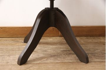 回転イスをリペア&カスタム!クッション座面を張り、木部は濃い茶色に着色し仕上げ。(ドクターチェア、アームチェア)