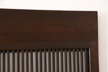 裏障子付き格子戸4枚をリペア&カスタム!高さと幅をリサイズし、上下の桟はフラットにし戸車を取り付け。本体をダークブラウンに着色し仕上げ。(引き戸、障子戸)