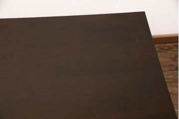 松本民芸家具のダイニングテーブルをリペア&カスタム!デザインは変えずに奥行きをカットし、カット部分を本体に合わせて着色。(作業台)