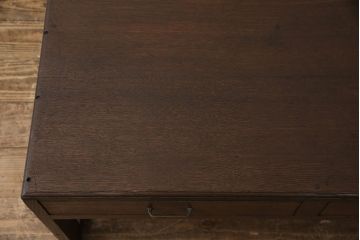 和製アンティークの文机をリペア&カスタム!脚の装飾を変更し、全体をダークブラウンで着色し仕上げ。(デスク、座机)
