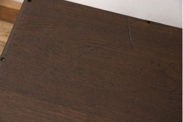 和製アンティークの文机をリペア&カスタム!脚の装飾を変更し、全体をダークブラウンで着色し仕上げ。(デスク、座机)