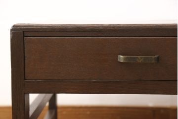 和製アンティークの文机をリペア&カスタム!脚の装飾を変更し、全体をダークブラウンで着色し仕上げ。(デスク、座机)