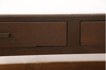和製アンティークの文机をリペア&カスタム!脚の装飾を変更し、全体をダークブラウンで着色し仕上げ。(デスク、座机)