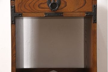 岩谷堂箪笥の電話台をリペア&カスタム!高品質リペアを施し、下部背面に配線用の穴あけ加工。(サイドボード、飾り台、収納棚)