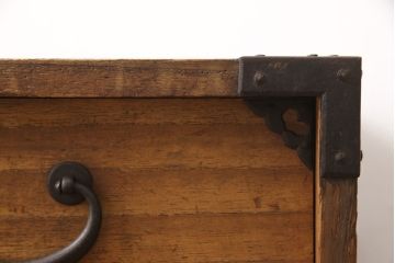 明治大正期のの庄内箪笥ローボードの見た目を変えずに綺麗にリペア!(ローチェスト、サイドチェスト、引き出し、テレビ台、テレビボード、桐箪笥、総桐箪笥、和たんす)