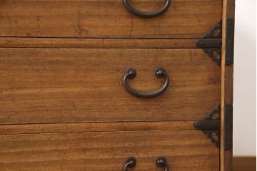明治大正期のの庄内箪笥ローボードの見た目を変えずに綺麗にリペア!(ローチェスト、サイドチェスト、引き出し、テレビ台、テレビボード、桐箪笥、総桐箪笥、和たんす)