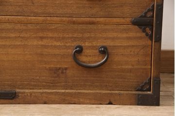 明治大正期のの庄内箪笥ローボードの見た目を変えずに綺麗にリペア!(ローチェスト、サイドチェスト、引き出し、テレビ台、テレビボード、桐箪笥、総桐箪笥、和たんす)