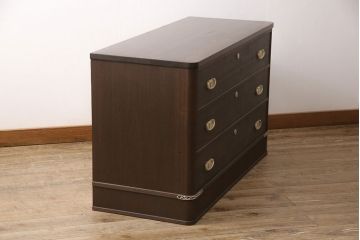 加茂桐箪笥の下段をリペア&カスタム!天板を取り付けサイドボードにリメイク。オーク系の色味に着色仕上げ。(チェスト、リビングボード、引き出し、桐たんす、和タンス)