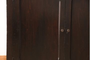 大正期のサイドキャビネットをリペア&カスタム!雰囲気をそのままに傷や割れ・痛み部分を修理。1トーン落ち着いた色味に着色仕上げ。(収納棚、戸棚、サイドボード、引き出し)
