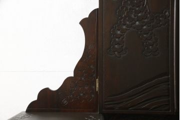 ドレッサーをリペア&カスタム!開き戸内の棚板の高さを変更し、全体を現状をベースに着色仕上げ。(鏡台)