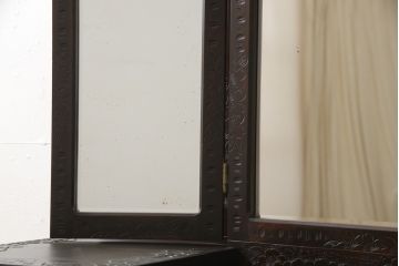 ドレッサーをリペア&カスタム!開き戸内の棚板の高さを変更し、全体を現状をベースに着色仕上げ。(鏡台)