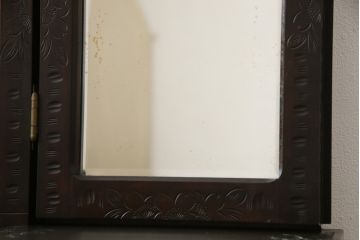 ドレッサーをリペア&カスタム!開き戸内の棚板の高さを変更し、全体を現状をベースに着色仕上げ。(鏡台)