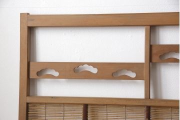 御簾戸4枚をリペア&カスタム!指定箇所に引手をとりつけ。現状の雰囲気をそのままにクリアワックス仕上げ。(簾戸、簀戸、葭戸、夏障子、すど、葦戸)