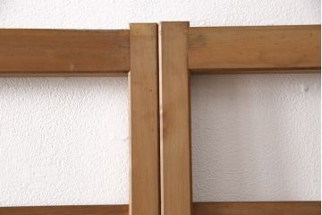御簾戸4枚をリペア&カスタム!指定箇所に引手をとりつけ。現状の雰囲気をそのままにクリアワックス仕上げ。(簾戸、簀戸、葭戸、夏障子、すど、葦戸)