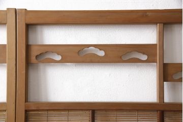 御簾戸4枚をリペア&カスタム!指定箇所に引手をとりつけ。現状の雰囲気をそのままにクリアワックス仕上げ。(簾戸、簀戸、葭戸、夏障子、すど、葦戸)