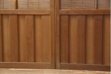 御簾戸4枚をリペア&カスタム!指定箇所に引手をとりつけ。現状の雰囲気をそのままにクリアワックス仕上げ。(簾戸、簀戸、葭戸、夏障子、すど、葦戸)